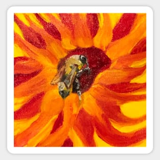 Honey Bee Sunflower Sticker